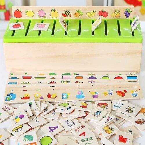 Mathematical Knowledge Classification Cognitive Matching Kids Montessori Early Educational Learn Toy Wood Box Gifts for Children