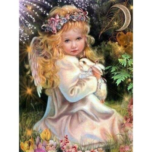 Carton Angel DIY 11CT Embroidery Cross Stitch Kits Craft Needlework Set Printed Canvas Cotton Thread Home Decoration For Living