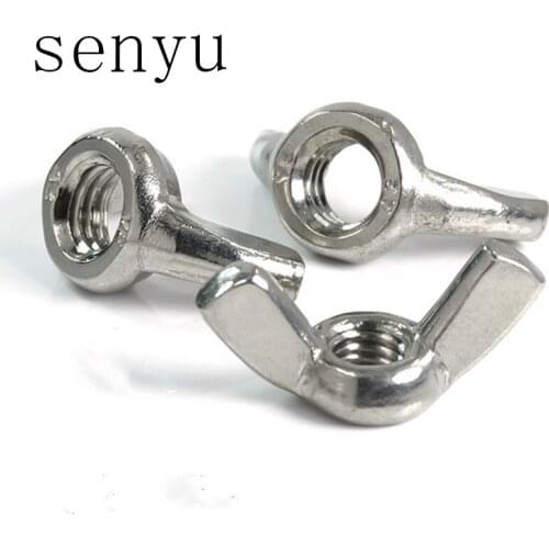 Luhuihcang 5-10pcs Butterfly Wing Nuts M3 M4 M5 M6 M8 M10 Stainless Steel Wing Nuts Zinc Plated Hand Tighten Nut DIN315