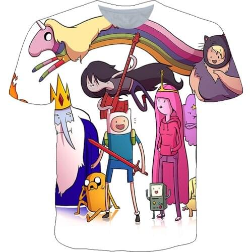 4-14 Year Boys/Girls T Shirt 3D Adventure Time Printed Summer T-shirt Kids Funny Harajuku O-neck Tee Boys & Girls Super Tee tops