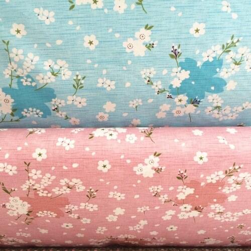 Small white flowers Cherry blossoms 100% cotton fabric home textile cloth DIY Curtain child baby bedding quilt patchwork fabric