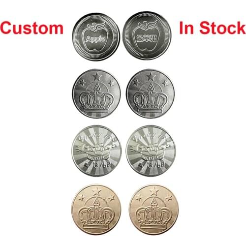 100pcs 25mm Metal Arcade Game Tokens Stainless Steel Arcade Game Coin Tokens For Free Shipping