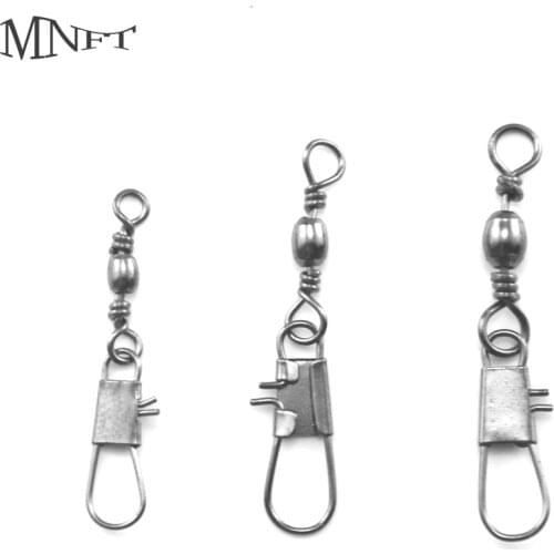 MNFT 30PCS Brass Barrel Swivel Solid Rings Fishing Pin Connector Interlock Snap Kit Solid Rings Fishing Swivel Snap