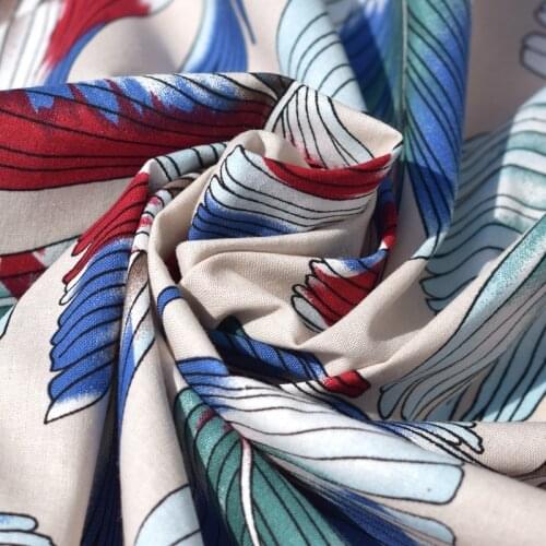 Fashion beige bottom Multicolor leaf cotton linen fabric for dress shirt telas tissu tissus au metre stoffen DIY patchwork cloth