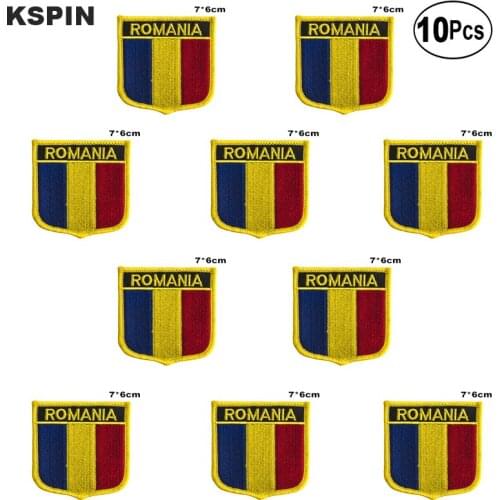 Romania Flag Embroidery Patches Iron on Saw on Transfer patches Sewing Applications for Clothes in Home&Garden