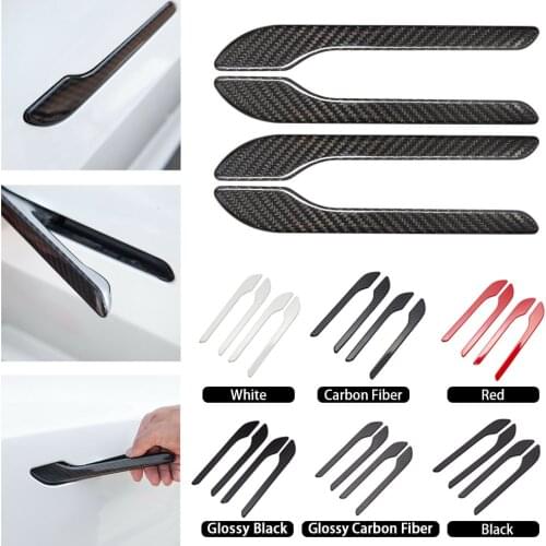 Door Handle Wrap Cover for Tesla Model 3 Y Carbon Fiber Protector 4PCS Car Doorknob Model3 ModelY 2021 Car Modification Sticker