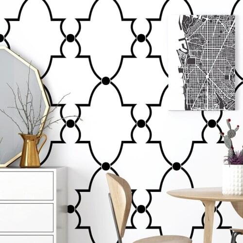 Nordic Style Wallpaper Ins TV Background Black and White Lattices Geometric Bedroom Living Room Modern Simple Chinese Wallpaper