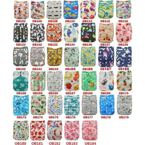 Wholesale Ohbabyka Baby Cloth Diaper Cartoon Print Baby Nappy Changing Pocket Diaper Cover Reusable Nappies Baby Shower Gift