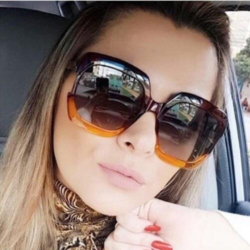 FEISHINI Stars Plastic Festival Celebrity Square Oversized Women Sunglasses Ladies 2020 oculos de sol feminino UV Protector