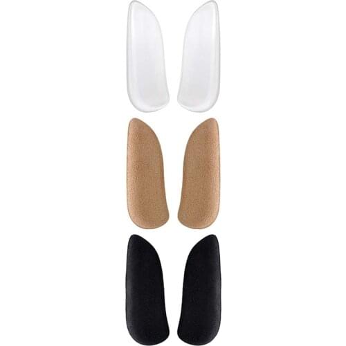 Medial & Lateral Heel Wedge Silicone Insoles for Supination and Pronation, Corrective Adhesive Gel Shoe Inserts for Bow Legs, Fo