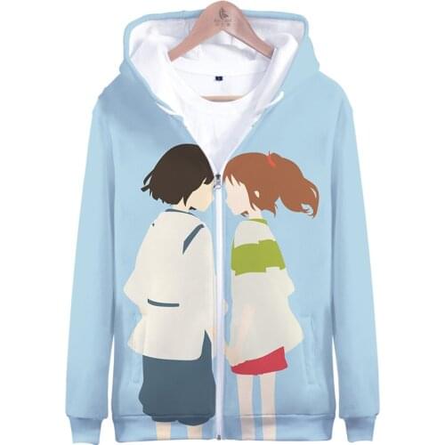Spirited Away Hoodies Sweatshirt Men Women Hooded A Voyage of Chihiro Zipper Hoodies unisex Hoody Zip Up Polluver 3D print Coats