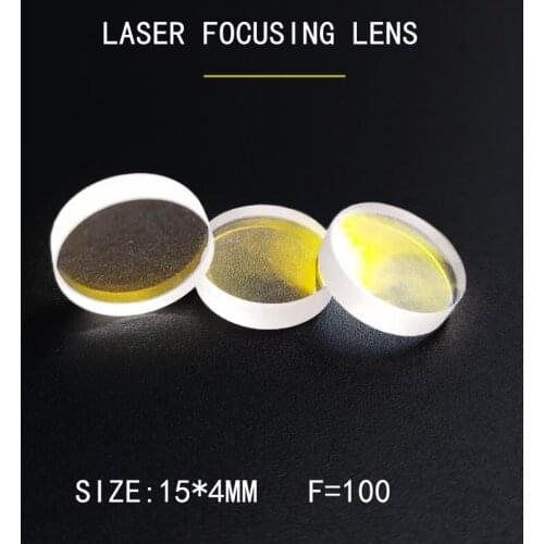 Weimeng 10 pieces 15*4mm F=100 OPTICAL LASER FOCUSIN LENS JGS1 QUARTZ 1064nm AR Plano-convex shape for laser cutting machine