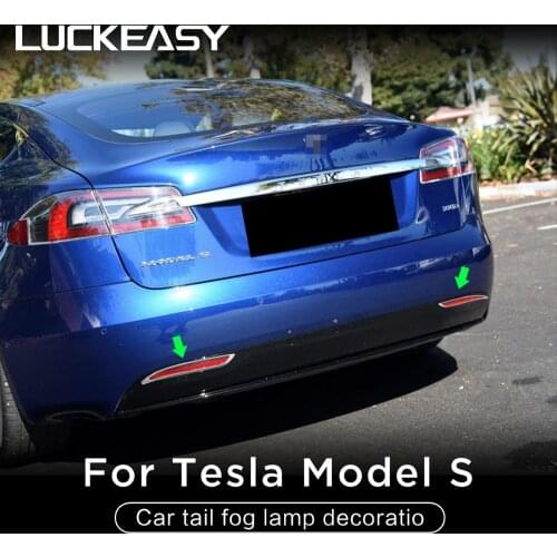 LUCKEASY tail fog light decorative cover for Tesla Model S 2017-2021 ABS Plastic Car Tail Fog Light Lamp Decoration 2pcs/set