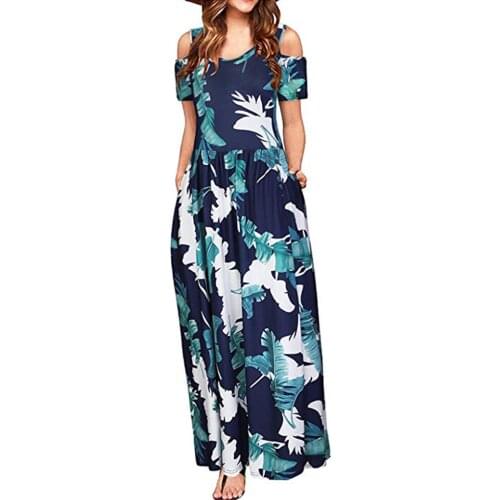 Ankle-length Dresses For Women Casual Summer Floral Print Elegant Maxi Long Dress Pocket Maxi Dress Bohemian Beach Style Robe