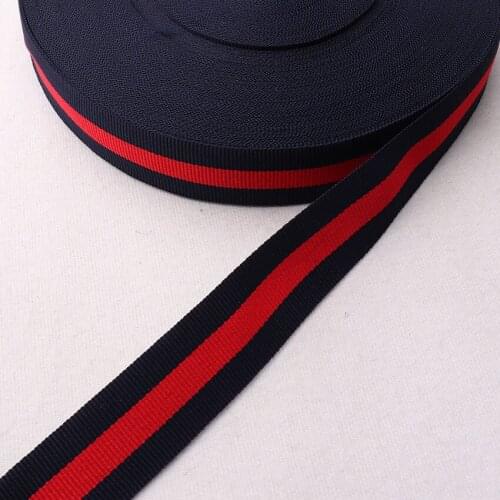 1" 25mm Ribbon Blue Red Striped Soft Webbing key chain purse Strap DIY Clothing Shoes Bag Belts Webbing