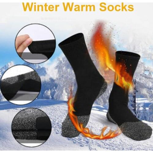 1 Pair Of Winter Ski Stockings Winter Thermal Thicken Temperature Keeping Warm Ski Socks For Cycling Running Hiking Skiing