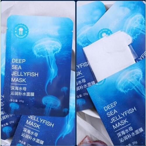 1pc Deep Sea Jellyfish Mask Hydrating Shrinking Pores Smooth Face Care Skin Pack Brighten Water Moisture Mask Nourishment B1F5