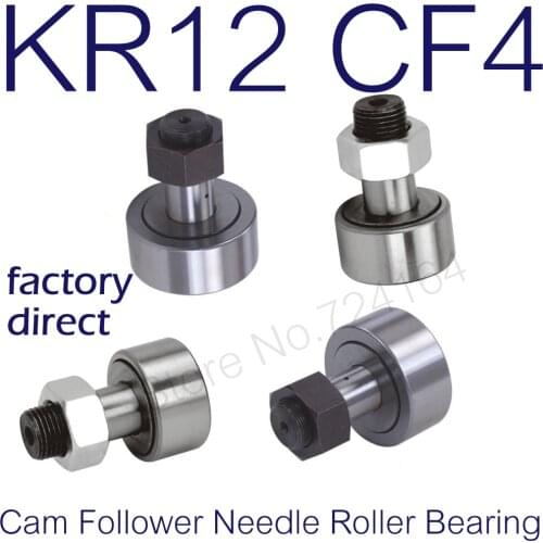 10PCS High precision KR12 CF4 track needle roller bearing, Stud Type Cam Follower Roller Bearings curve roller bearings