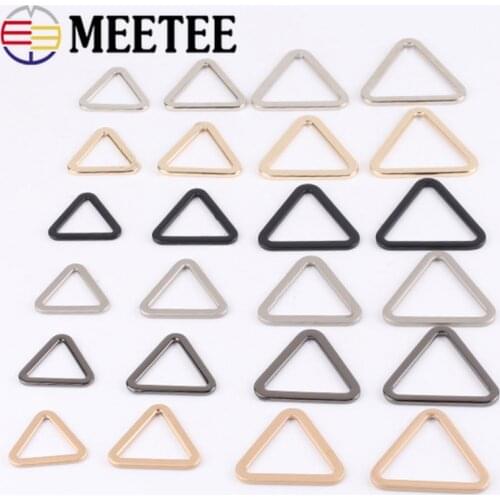 Meetee 20pcs 18/20/25/30/35/40mm Metal O Ring Buckles Webbing Hook Loop Clasp DIY Bags Strap Hang Buckle Adjust Button Accessory