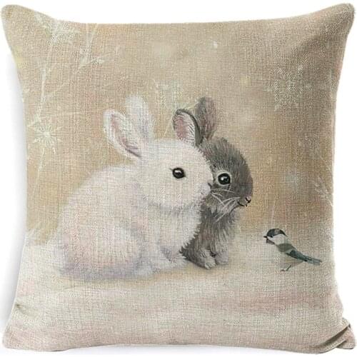 45 * 45cm Christmas Deer Pillow Cases Bed Home Gifts Dog Rabbit Sofa Waist Cushion Pillow Cover Home Textile Decoration