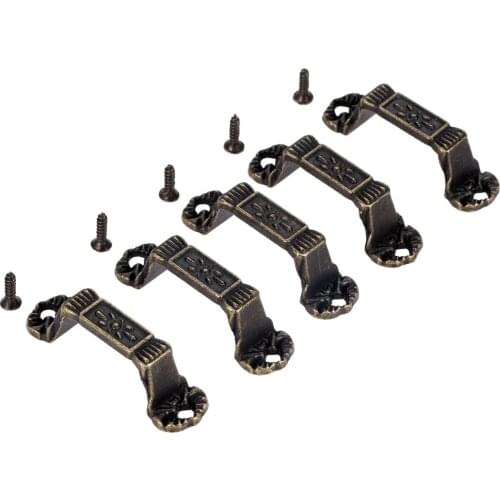 5pcs Antique Furniture Handles Retro Drop Pulls Cabinet Push Pull Door Handle Vintage Jewelry Chest Box Knob 40*10mm