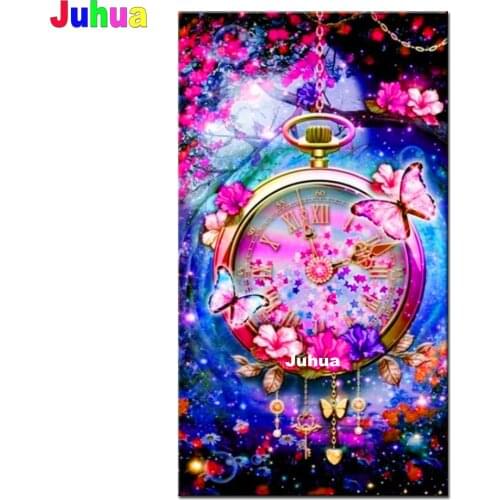5D DIY Diamond Painting Dream clock butterfly red Flowers abstract cross stitch mosaic square round diamond embroidery H141