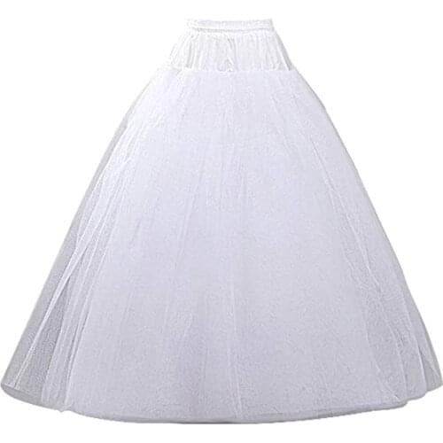 Hot Sale New Design A-line Hoopless Petticoat Crinoline White Underskirt Slips for Wedding Dress