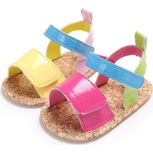 Summer color matching toddler baby child female baby non-slip elegant flower half plastic bottom anti-slip childrens shoes