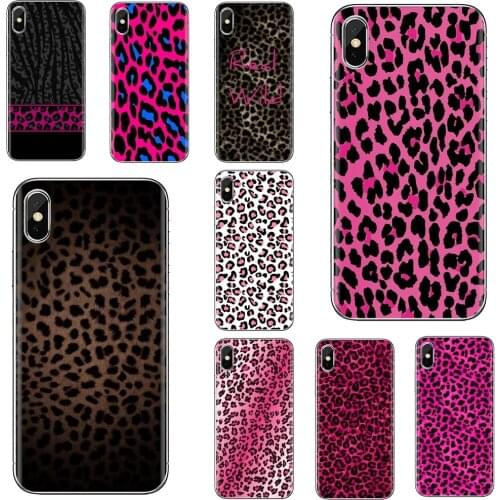 For Huawei Honor 6 6A 7 7X 7A 7C 8 8C 8X 9 9X 10 10i 20 Lite Play Pro Black and Pink Leopard Art Collage Soft Skin Case