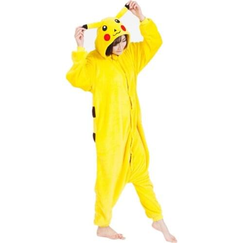 Pikachuu Raichu One Piece Cosplay Costume Onesies Pajamas Jumpsuit Hoodies Adults Cosplay Costumes for Halloween and Carnival