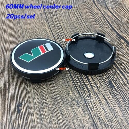 20pcs/set Decoration 60mm Car Wheel Center Cap Hub cap Dust-proof VII logo Emblem for Octavida Bora Jetta Fabia Superb Yeti