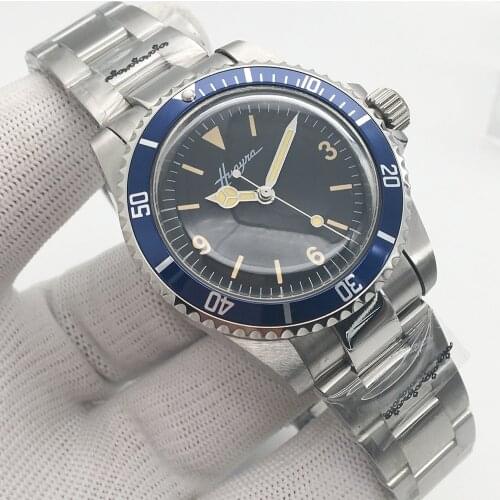 Retro Style Mens luxury watch automatic fashion leisure 39.5mm stainless steel bracelet folding buckle blue aluminum frame