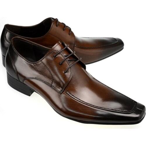 Handmade Italy Design Mens Oxford Shoes Genuine Leather Fashion Wedding Party Formal Dress Shoes for Men Plus Size