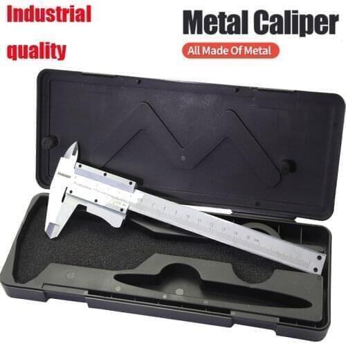 Self lock Metal Caliper Industrial Steel Vernier Caliper gauge Micrometer slider Ruler Measuring Tool Instrument 0-150mm 6inch