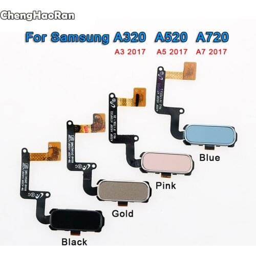 ChengHaoRan Touch ID Fingerprint Sensor Home Return Key Menu Button Flex Cable For Samsung Galaxy A3 A320 A5 A520 A7 A720 (2017)