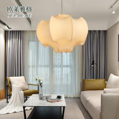 Nordic silk airship chandelier bedroom restaurant model room villa restaurant Nordic fashion silk chandelier