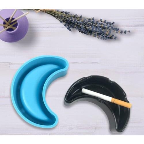 Moon Ashtray Silicone Mold Epoxy Resin DIY Craft for Home Decoration X6HE