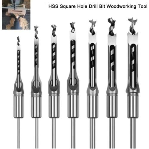 HSS Square Hole Drill Bit Woodworking Chisel Mortise Chisel Hole Opener Mortise Chisel Square Hole Drill Woodworking Tool