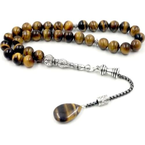Tasbih 2019 style Tiger eyes natural stone rosary islam New style prayer beads 33 66 99 beads tasbih prayer