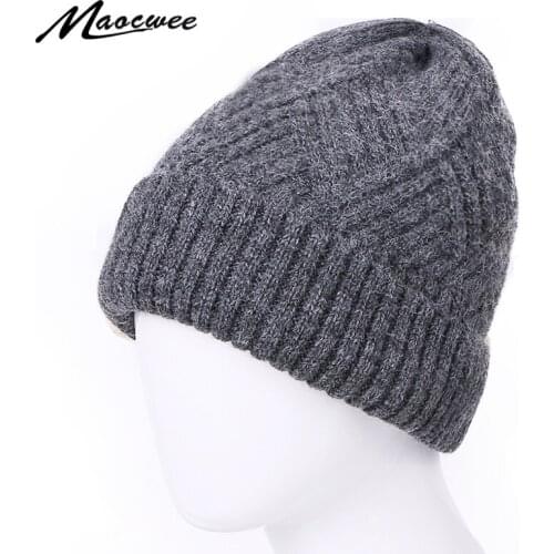 Warm Winter Hats For Women Men Knitted Casual Cap Outdoor Warm Biggy Hat Casquette Solid Color Bonnet Wholesale Cute Fashion Hat