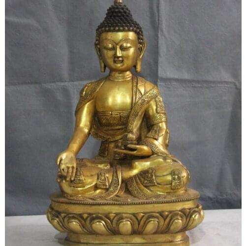 TIbet Temple bronze Copper Gild sakyamuni Tathagata shakyamuni buddha god statue