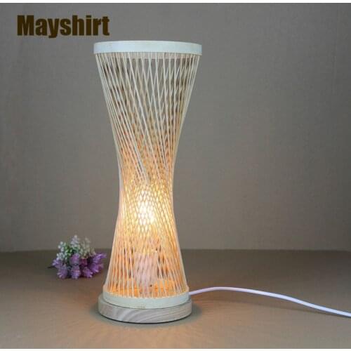 Traditional Bamboo Table Lamps for Living Room Bedroom Bedside Home Decor Kitchen Bathroom Dining Room Modern LED Light Fixtures