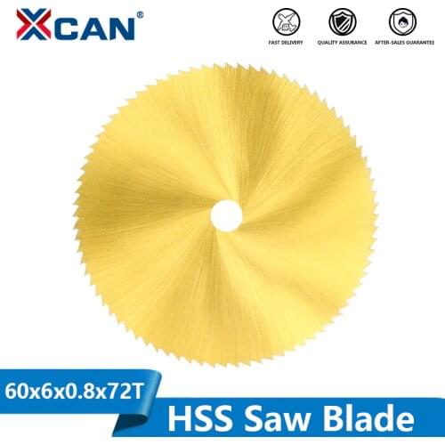 XCAN Titanium Coated HSS Saw Blade 60mm 72 Teeth Wood Metal Cutting Disc for Rotary Tools Mini Circular Saw Blade