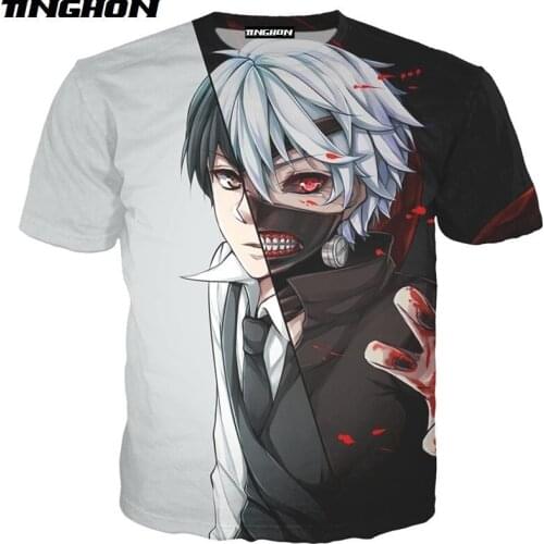 XS-7XL NEW Anime Harajuku T-Shirt Tokyo Ghoul 3D Print Men Women Short Sleeves Tops Tees Summer Streetwear Casual T shirt 01