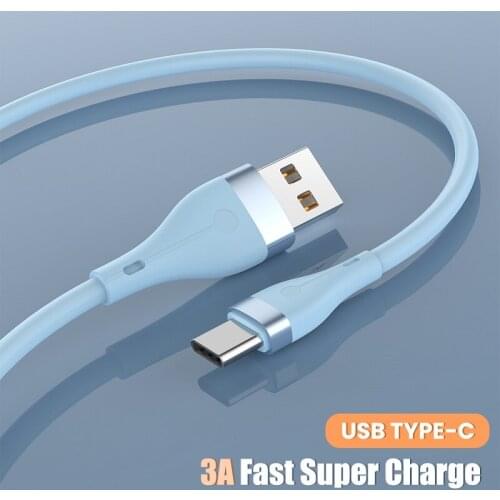 3A Liquid Silicone Micro USB Type C Quick Charger Cable For Samsung S10 S20 Huawei Xiaomi Fast Charging Mobile Phone Data Cable