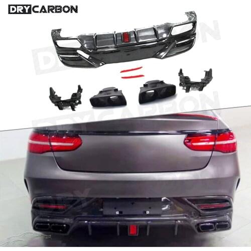 Carbon Fiber Rear Lip Diffuser Protector for Mercedes Benz GLE Class W292 GLE350 GLE63 AMG Coupe 2016-2019 Rear Bumper Spoiler