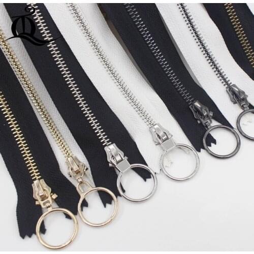 Close-End 15-45cm 5# 1pcs white&black gold silver Metal Zipper for Sewing zip Garment Accessories Jeans Zippers DIY tools zipper