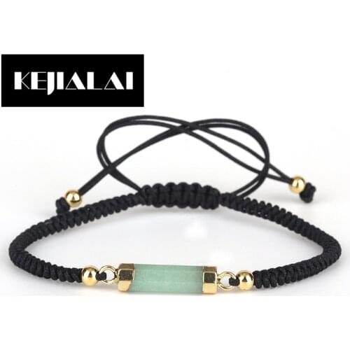 KEJIALAI Handmade Fashion Bracelet Women Hexagonal Column Bar Charm Long Tube Macrame Bracelets for Women Girls Luxury Style