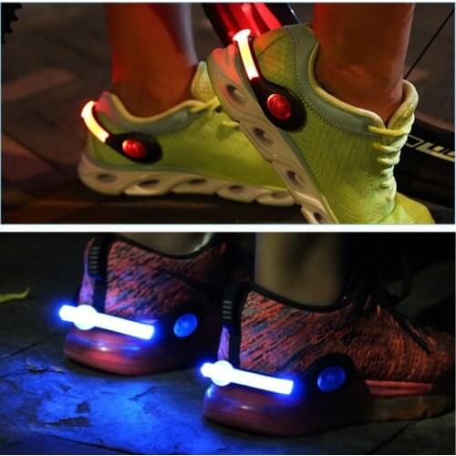 2 Pcs Outdoor Shoe Clip Light Night Motorcycle Bike Cycling Safety Warning LED Bright Flash Rechargeable USB Light Running