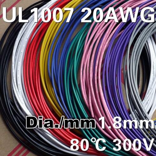 5M*2/4/6/8/10/12 Color Mix UL 1007 20AWG AWM Electrical Wire Cable Line Airline Copper PCB Wire Harness